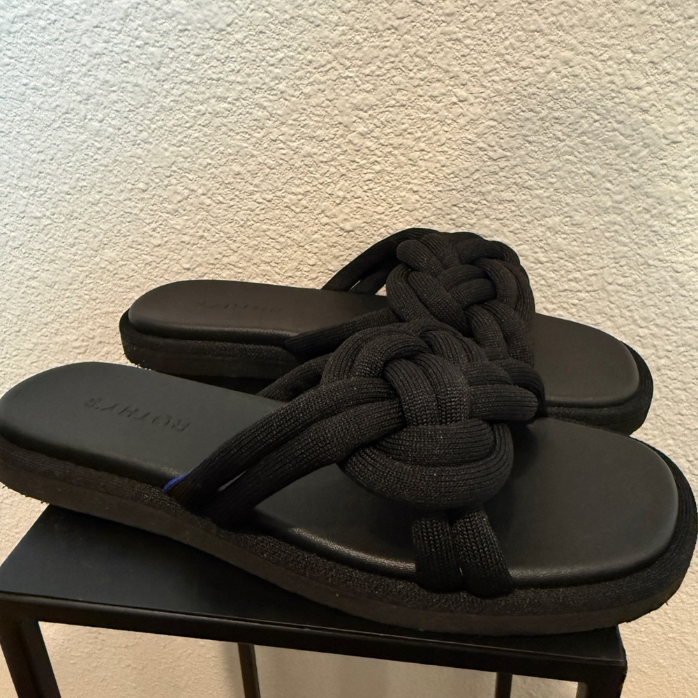 Rothy's Black Braided Sandals